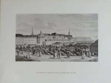 Alter Druck von 1941 - Die Burgbastei. Lithographie von Franz Janscha - alter Druck